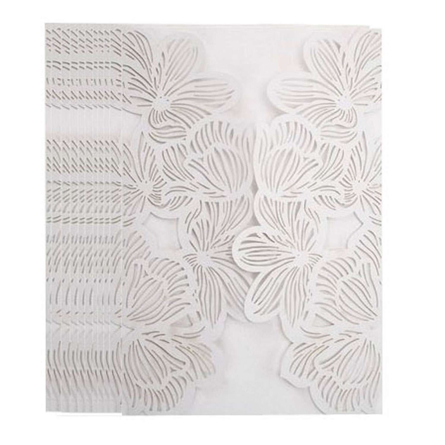 Wholesale White Laser Invitation Holder Rose-hollowed Pattern